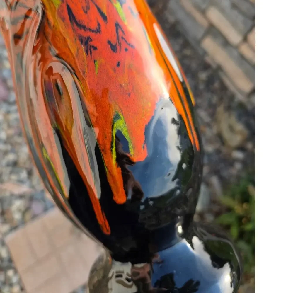 Vintage Signed MCM Fat Lava Style California Pottery Drip Vase Made in USA